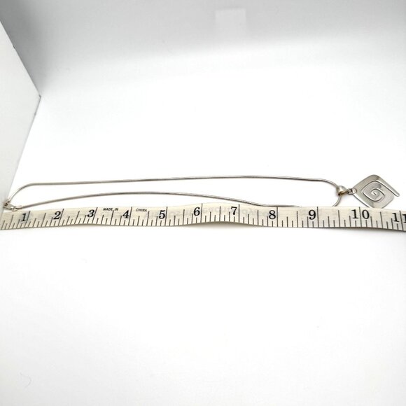 Sterling 925 Silver Spiral Dangle Vintage EarNecklace Textured Back Design - Picture 4 of 12